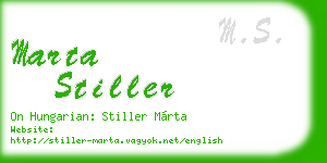 marta stiller business card